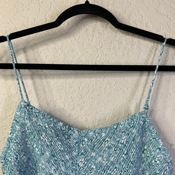 OLI & HALI Jumpsuit‎ Large Boho Floral Wide Leg W/Tiered Ruffle Hem Smocked Bust - Picture 5 of 14